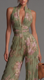 Marry | Pleated Floral Chiffon Jumpsuit