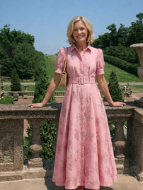 Mary | Belted Textured Dress