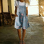 Joan | Vintage Washed Soft Cotton Feel Denim Floral Jumpsuit