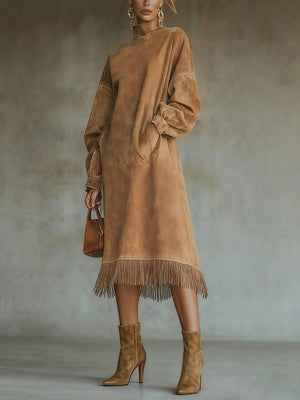 Matilda | Suede Turtleneck Dress