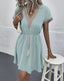 Josephine - Chic V-Neck Boho Dress with Flattering Waist Tie
