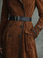 Nathalie | Suede Leather Trench Coat