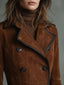Nathalie | Suede Leather Trench Coat