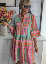 Ava - Chic V-Neck Cotton Hemp Summer Dress