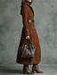 Nathalie | Suede Leather Trench Coat