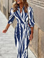 Clarissa | Striped Midi Shirt Dress
