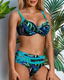 Lizzie | High-Waisted Bikini with Leaf Print