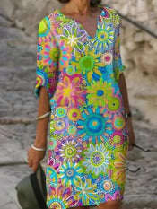 Leila | Vibrant Floral Midi Dress