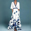 Ruby | Belted V-Neck Floral Maxi Dress