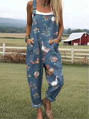Magnolia - Animal print jumpsuit for women with wide legs