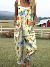 Caroline - Women's jumpsuit with fun insect pattern and art print