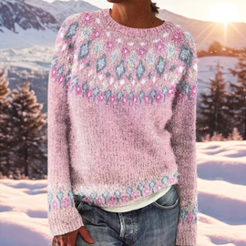 Elizabeth  Soft Knit Sweater with Traditional Woven Shoulder Detail