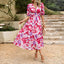 Everly - Vintage Glam Lantern Sleeve Midi Dress