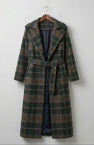 Ivy | Forest Green Check Longline Coat