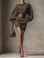 Grace | Dark brown mini dress