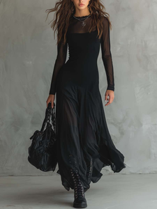 Sammy | Black Loose-Fit Tulle Maxi Dress