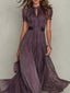 Flavia | Long Dress With Chiffon Lace Trim