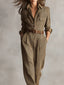 Evie | Brown Utility Jumpsuit