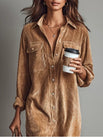 Calista | Soft-Touch Button-Down Midi Dress