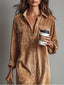 Calista | Soft-Touch Button-Down Midi Dress