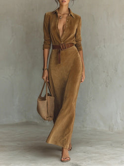 Isla | Suede Maxi Dress