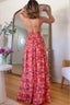 Luna | Backless maxi dress with floral print