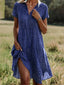 Azalea - Loose V-Neck Short Sleeve Printed Dress