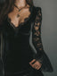 Aria | Velvet and Lace Mini Dress