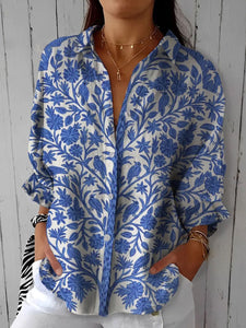 Vivienne | Blue Floral Blouse