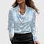 Kelly | Blouse with luxurious shine and pleated neck