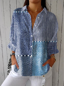 Pamela | Coastal Patchwork Blouse