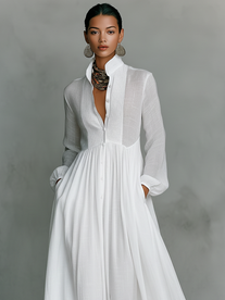 Candice | Maxi Dress in Cotton & Linen with Patchwork