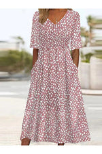 Colette | Elegant Tummy-Flattering Polka Dot Midi Dress