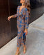 Celestine | Elegant Dress with Vintage Print and Long Sleeves