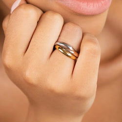Elegant Triple Tone Band Ring