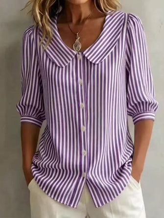 Elizabeth | Elegant Striped Blouse