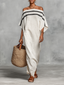 Tammy | Minimalist Maxi Dress with Off-the-Shoulder Neckline and Batwing Sleeves