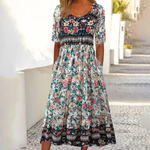 Seravine | Bohemian Floral Maxi Dress