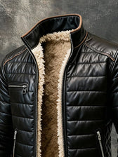 Wesley | Black Quilted Jacket With Sherpa Lining
