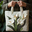 Artisanal Quilted Bag - White Lilies