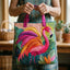 Quilted Tote Bag - Rainbow Flamingo