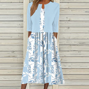 Greer - Floral Print Midi Dress with Matching Jacket