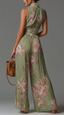 Marry | Pleated Floral Chiffon Jumpsuit