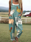 Kaye - Women's jumpsuit with farm animals art print
