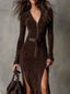 Olivia | Vintage Brown Maxi Dress