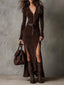 Olivia | Vintage Brown Maxi Dress