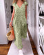 Veronique | Long V-neck dress in short sleeves