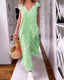 Veronique | Long V-neck dress in short sleeves