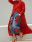 Daniella | Linen Dress & Floral Denim Pants Set