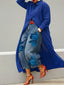 Daniella | Linen Dress & Floral Denim Pants Set